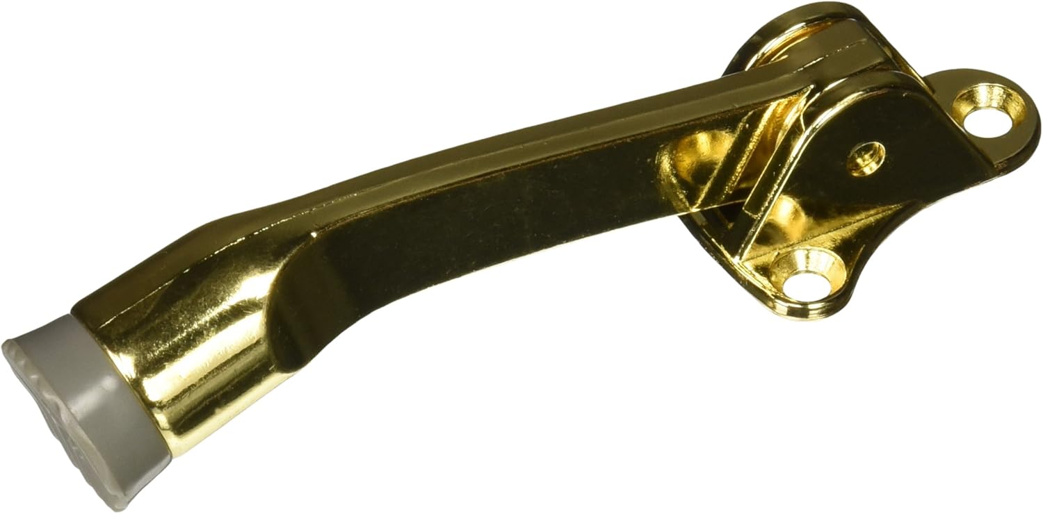 National Hardware SPB238 4" Kickdown Door Stops in Brass