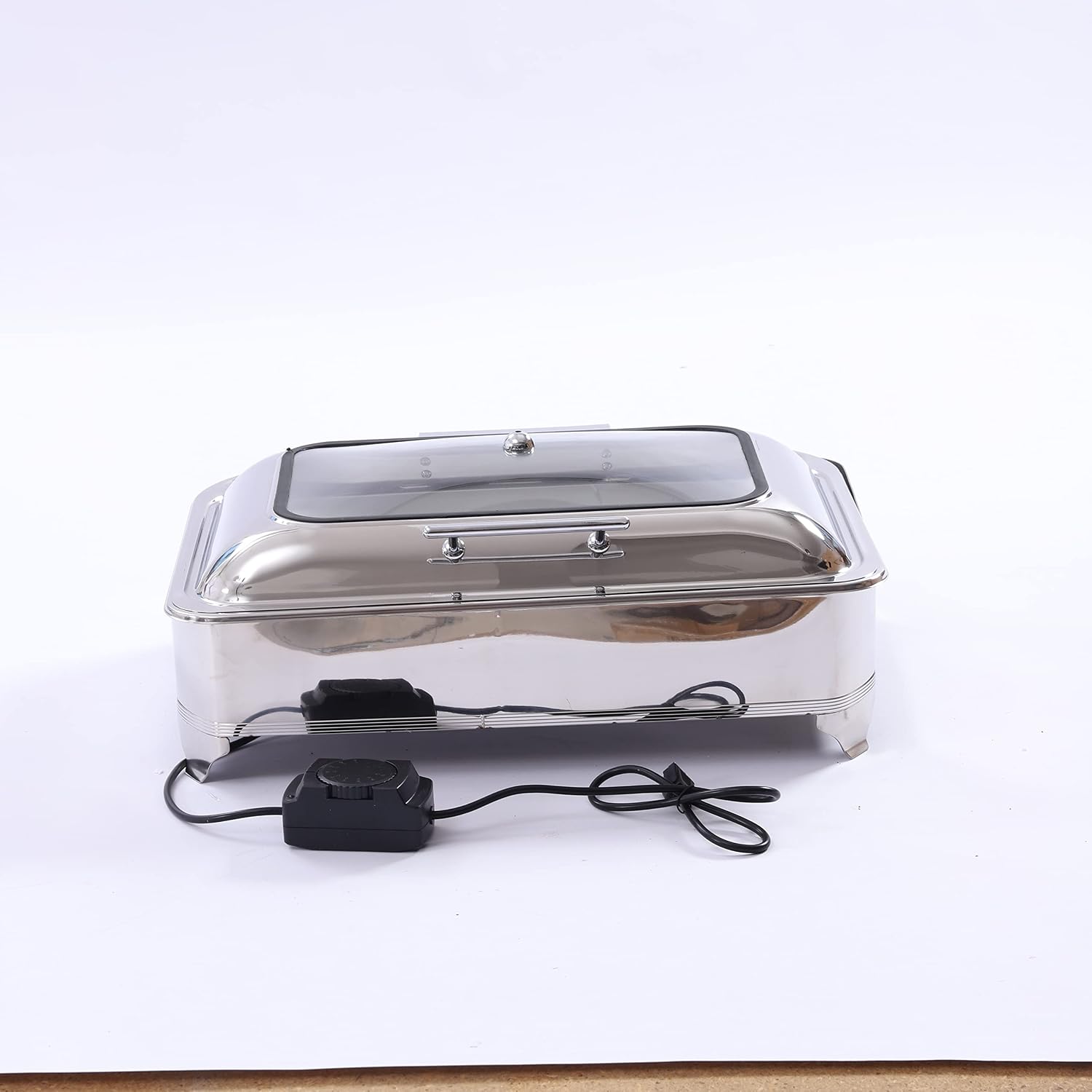 9L 1 Grid Electric Chafing Dish Buffet Set Adjustable Temperature Tabletop Food Warmer 110V,45-80℃, Stainless Steel, for Weddings, Birthday Parties, Buffets, Construction Sites