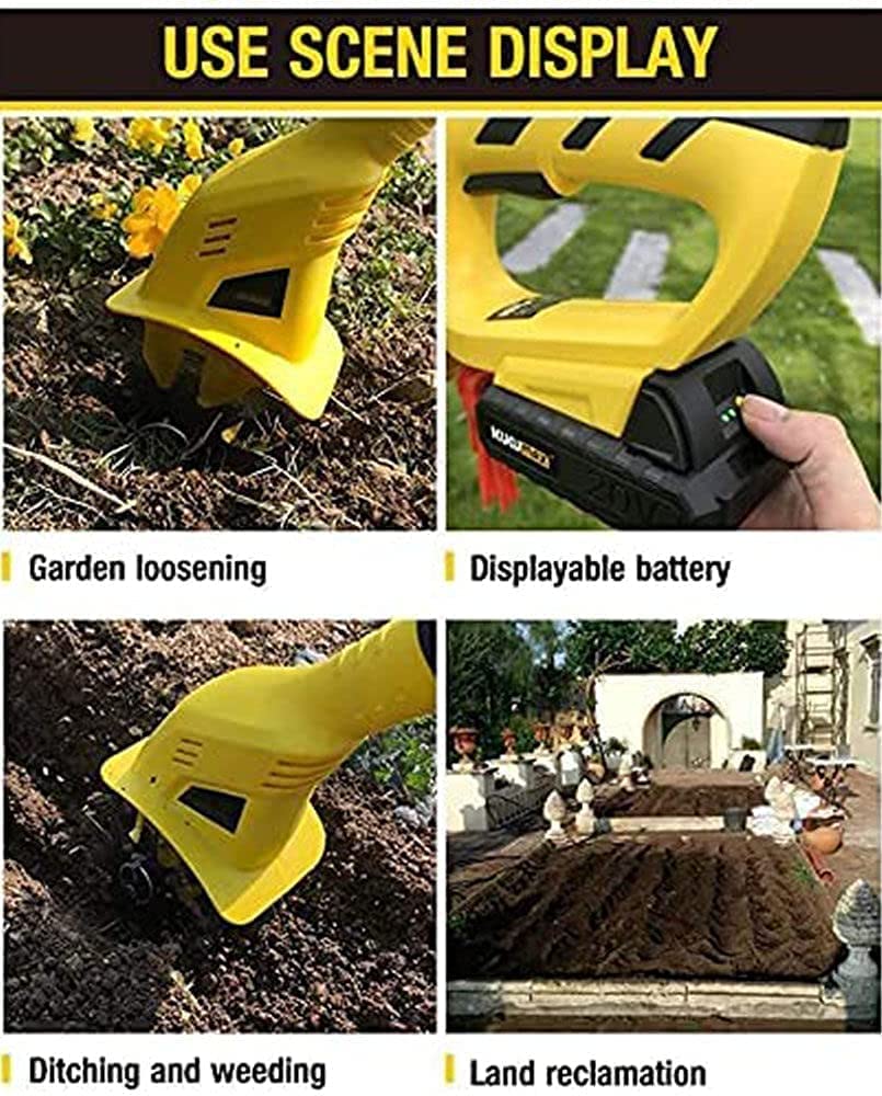 Cultivadores Eléctrico Inalámbrico, Ligero 97cm-127cm Poste Retráctil, Cultivador Eléctrico con Batería De Litio 4Ah Y Cargador Rápido