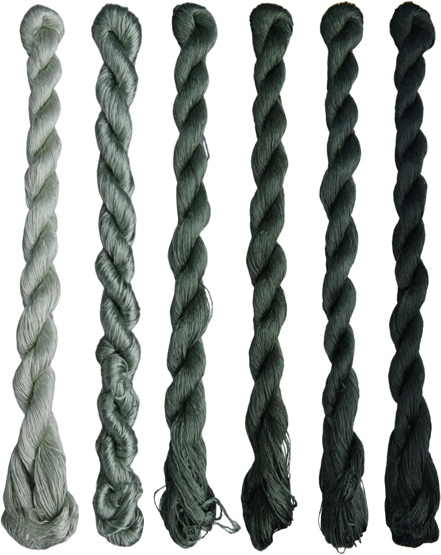 Natural 100% Silk Thread, Handmade Embroidery Thread Silk Floss 6 Colors 110m Each (40)