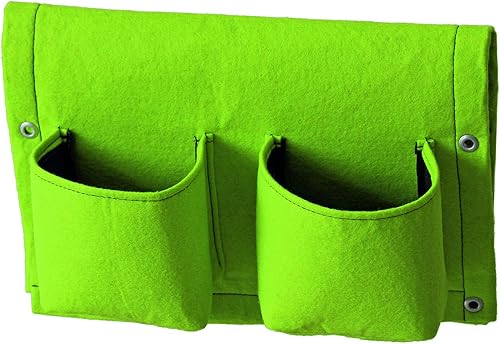 Miniatura 2 de VegTrug RPLG4001USA - Maceta de fieltro para balcón, 4 bolsillos, color verde lima, 3 rieles
