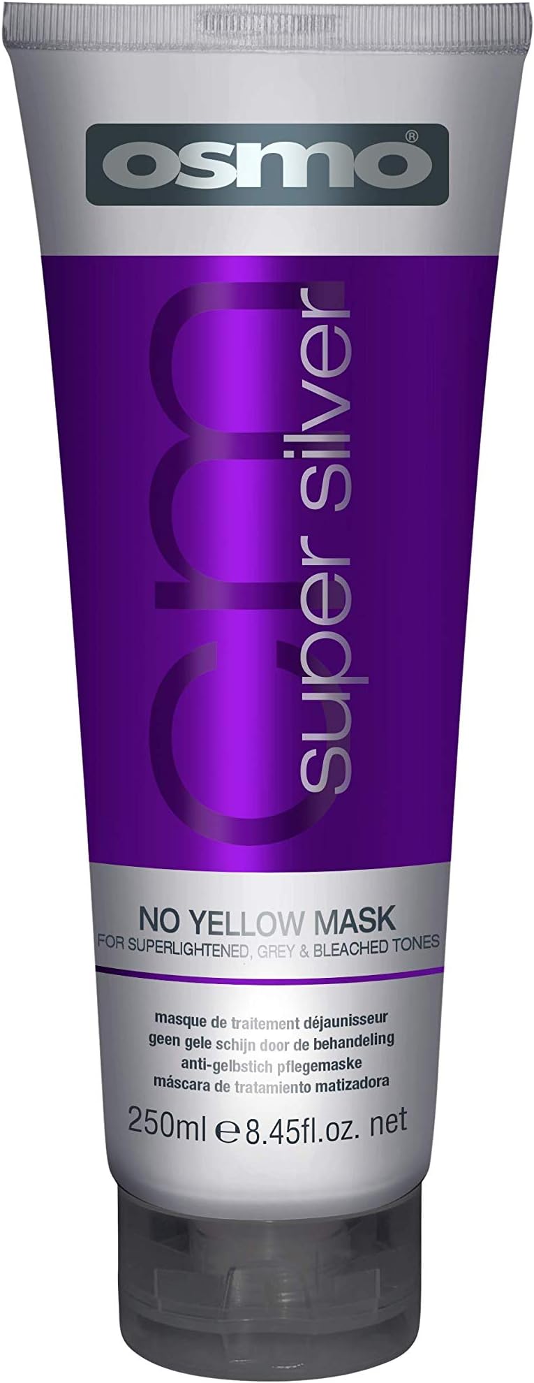 OSMO Super Silver Mask 250 ml – Purple Hair Mask for Blonde, Bleached & Grey Hair – Neutralises Brassy Yellow Tones & Enhances Cool, Ashy Colour