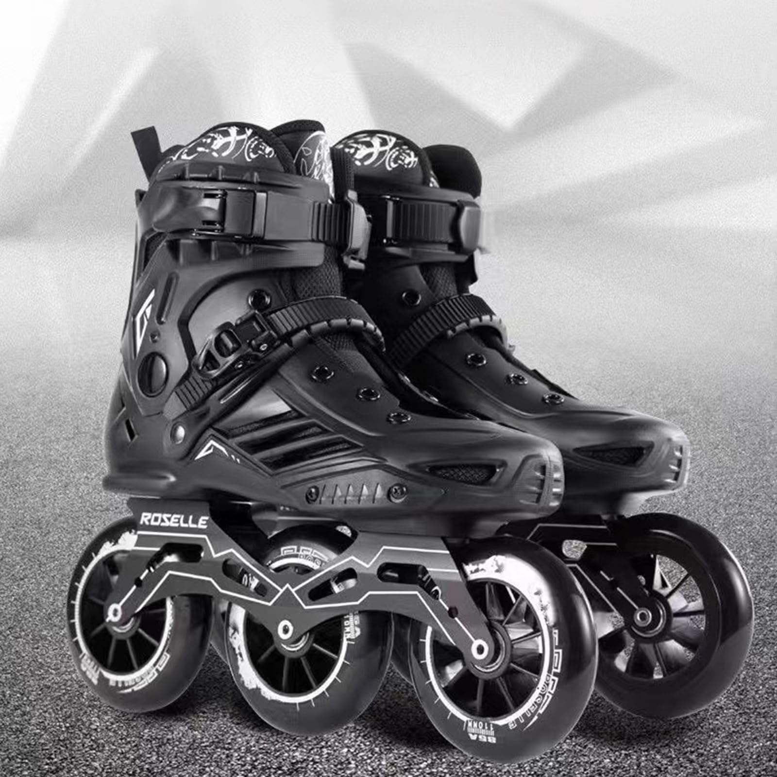 Patines En Línea Profesionales 3 Ruedas para Adultos, Bota Interior Extraíble Lavable, Alto Rendimiento (39, Blanco+Dorado)