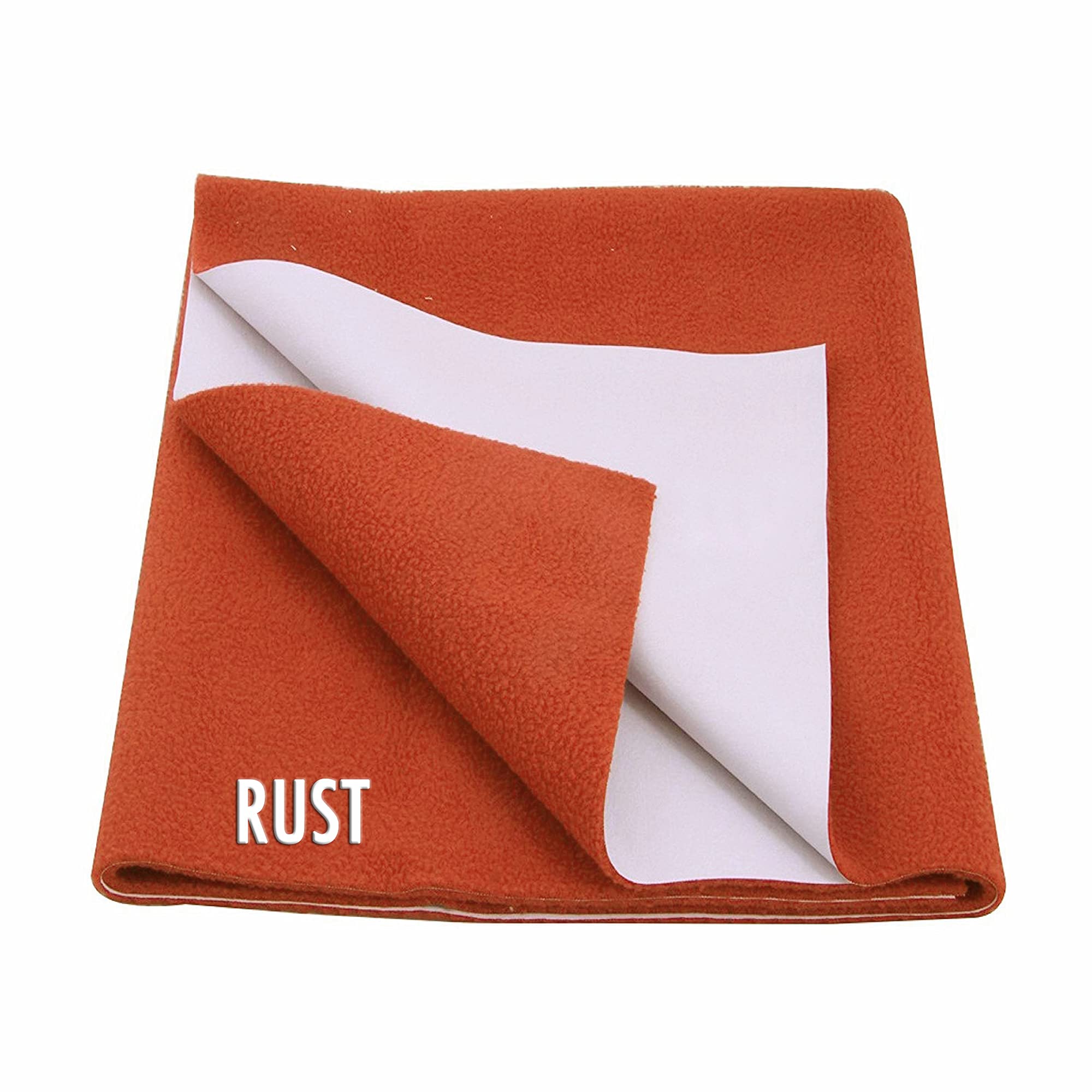 DREAM CARE Waterproof & Washable Instadry Extra Absorbent Baby Dry Sheet & Bed Protector/Crib Sheet - Size Small 20x28 Inches/ 50X70 Cms-Rust