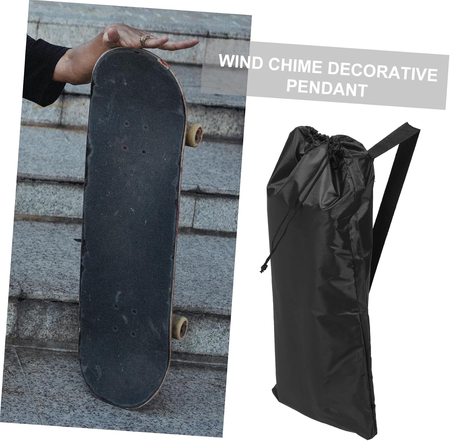 Mikikit Skateboard Back Shoulder Inline Skateboard Carry Bag Carrier Bag Back Skater Skateboard Bag Back Sling