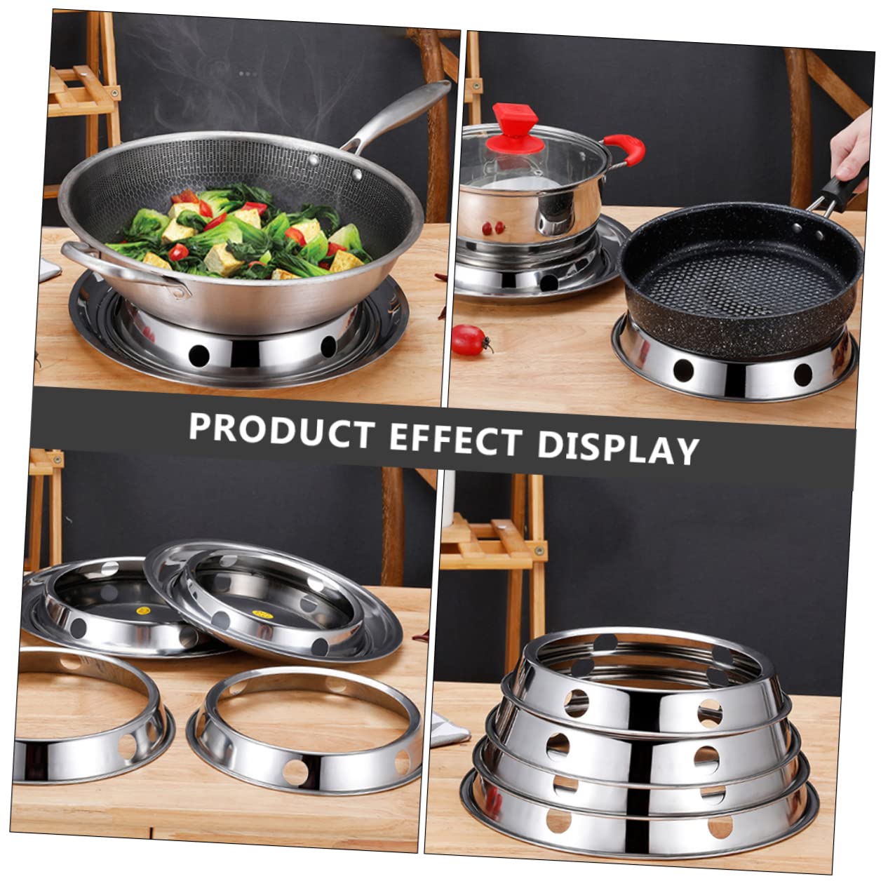 Healifty 2Pcs Stainless Steel Pot Rack Stand Heat Water Kitchen Holder for Steam Pots Double Design for Stability Easy to Clean Cooking Accessory