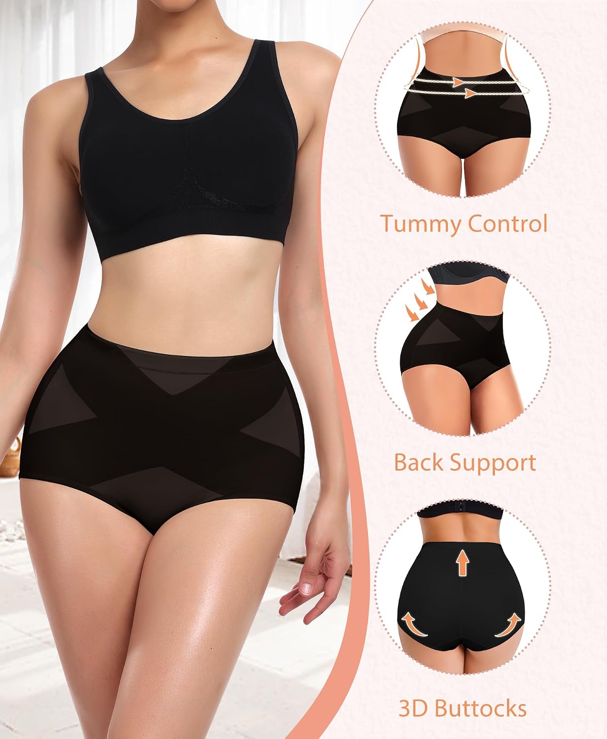 Ganado Tummy Control Shapewear Panties for Women High Waisted Shaping Underwear Body Shaper Slimming Panty Girdle