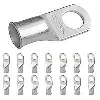 Vista 54 de SELTERM 25 piezas de lengüetas de cable de batería de cobre estañado de grado marino de 2/0 AWG de 3/8 pulgadas, terminales de anillo de calibre 00