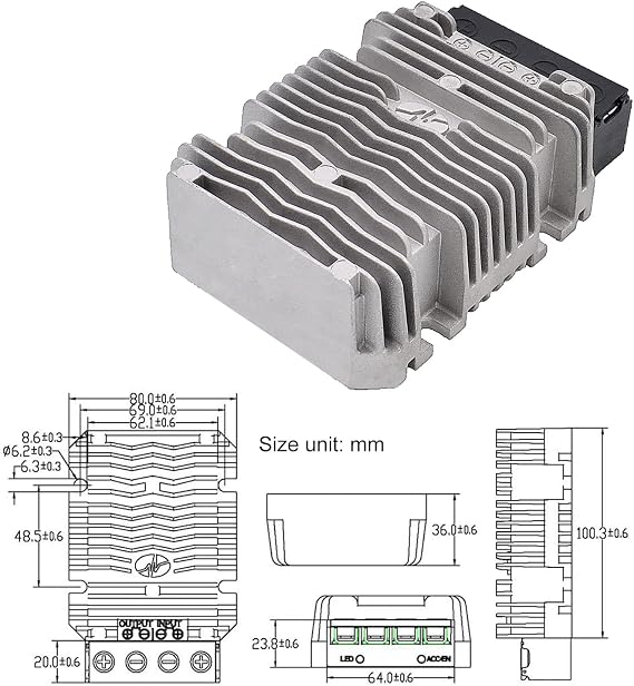 24V to 12V 50A 600W Step-Down Transformer DC to DC Buck Converter DIY Power Supply