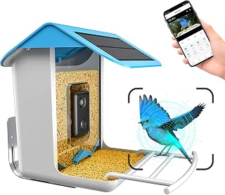 Farmice Bird Feeder with Camera, Smart Bird Feeder Camera Wireless Outdoor, Bird Camera Auto Capture Bird Videos, AI Identify Bird Species