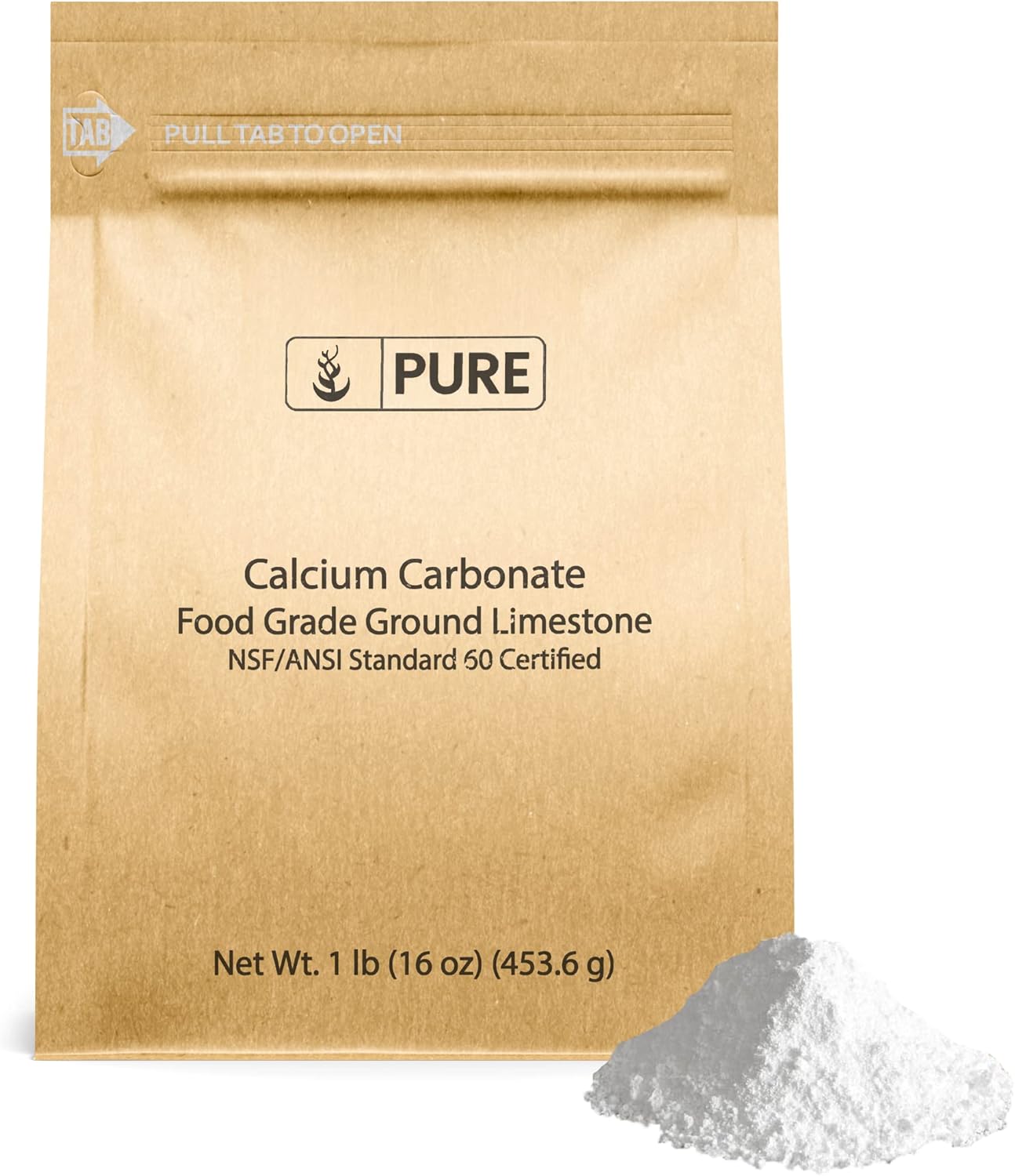Pure Original Ingredients Calcium Carbonate (1 lb) Dietary