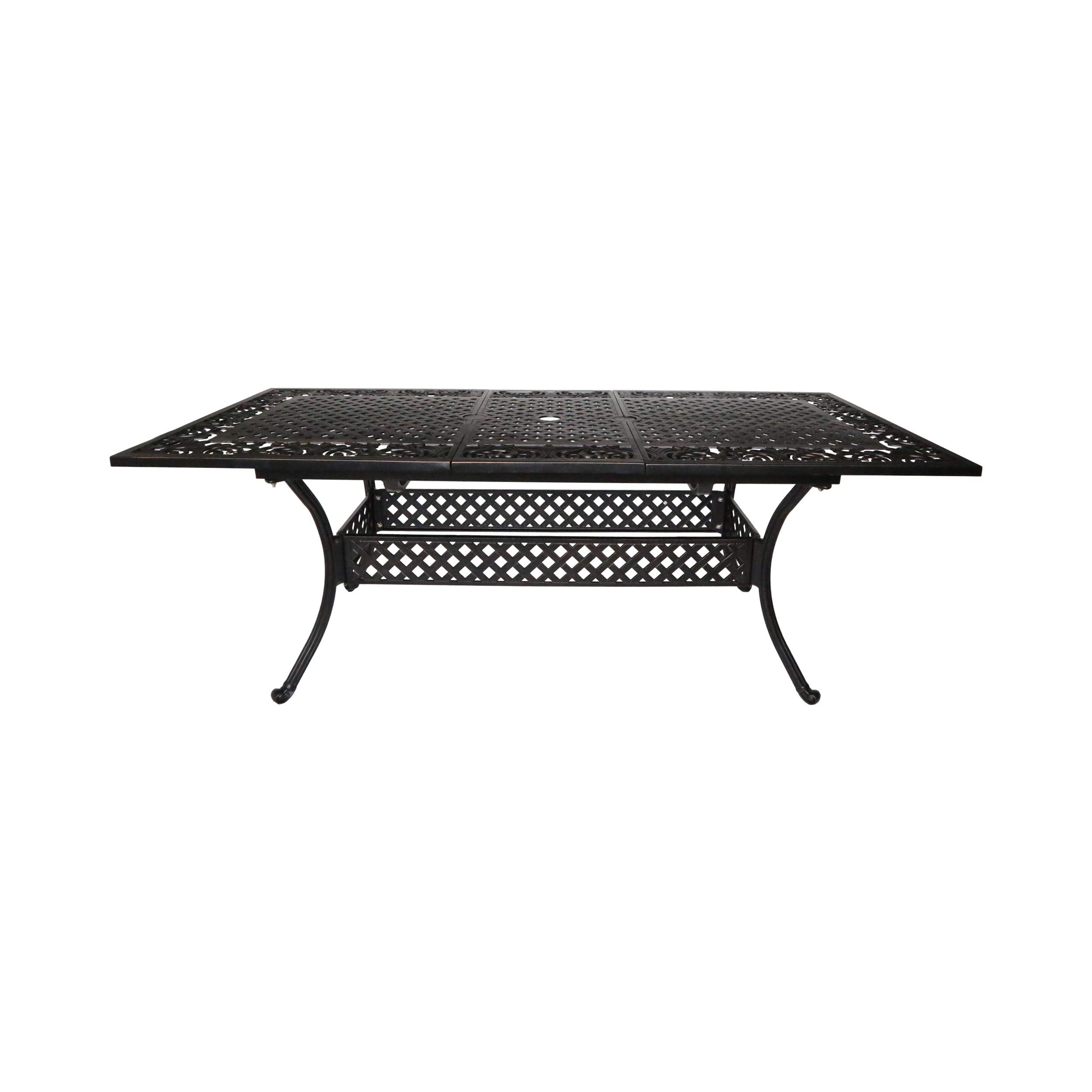 Christopher Knight Home expandable cast aluminum patio dining table in shiny copper