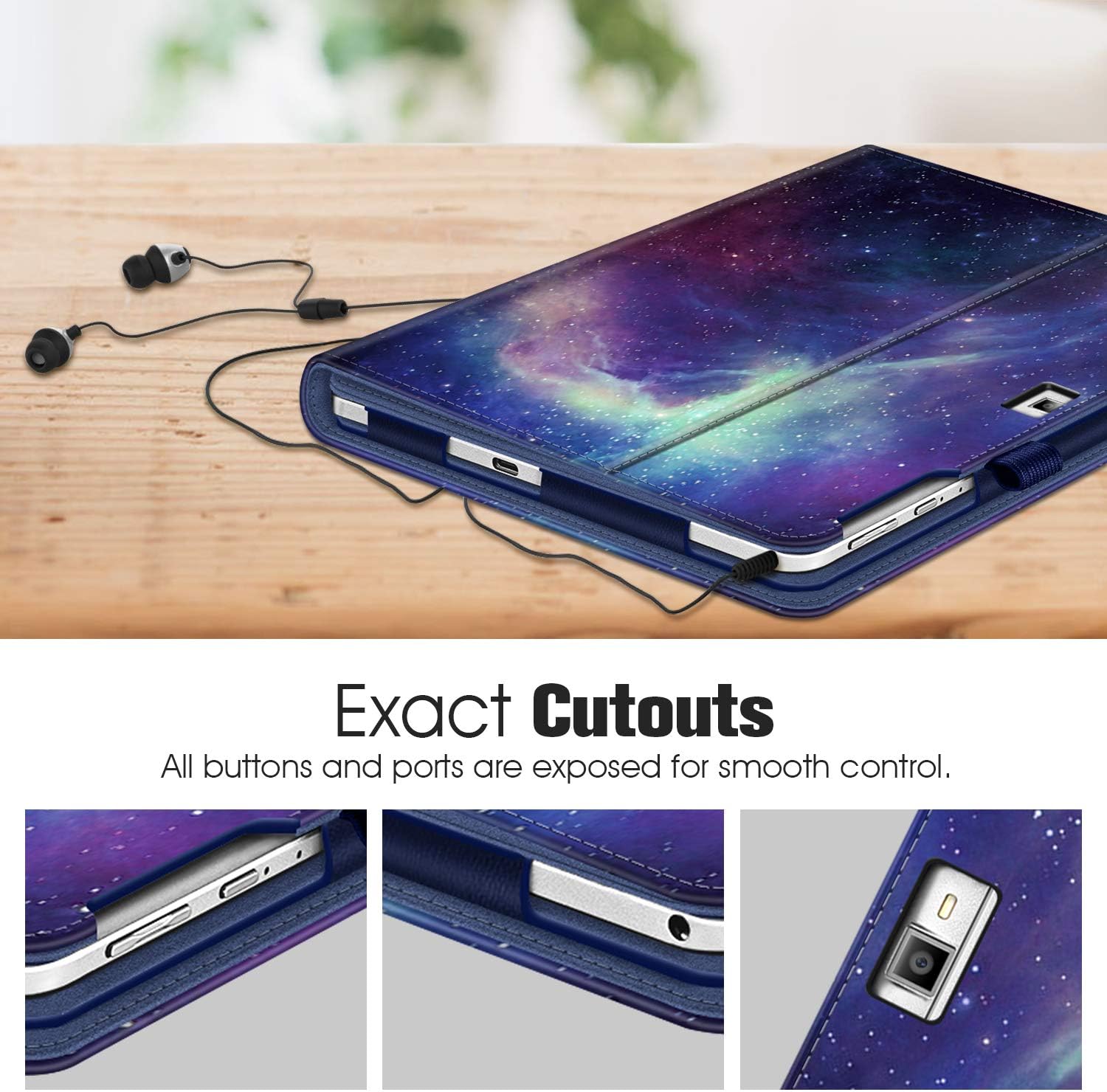 Fintie Case for VANKYO MatrixPad S30 10 inch Tablet - [Hands Free] Multiple Angle Viewing Folio Smart Stand Cover with Pocket, Pencil Holder for MatrixPad S30 10.1" Android Tablet (Galaxy)