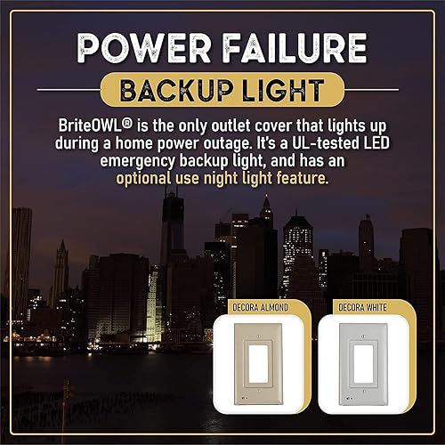 Miniatura 6 de briteOWL Cubierta de salida de luz LED por falla de energía, no se ve afectada por un corte de electricidad, iluminación de respaldo LED de