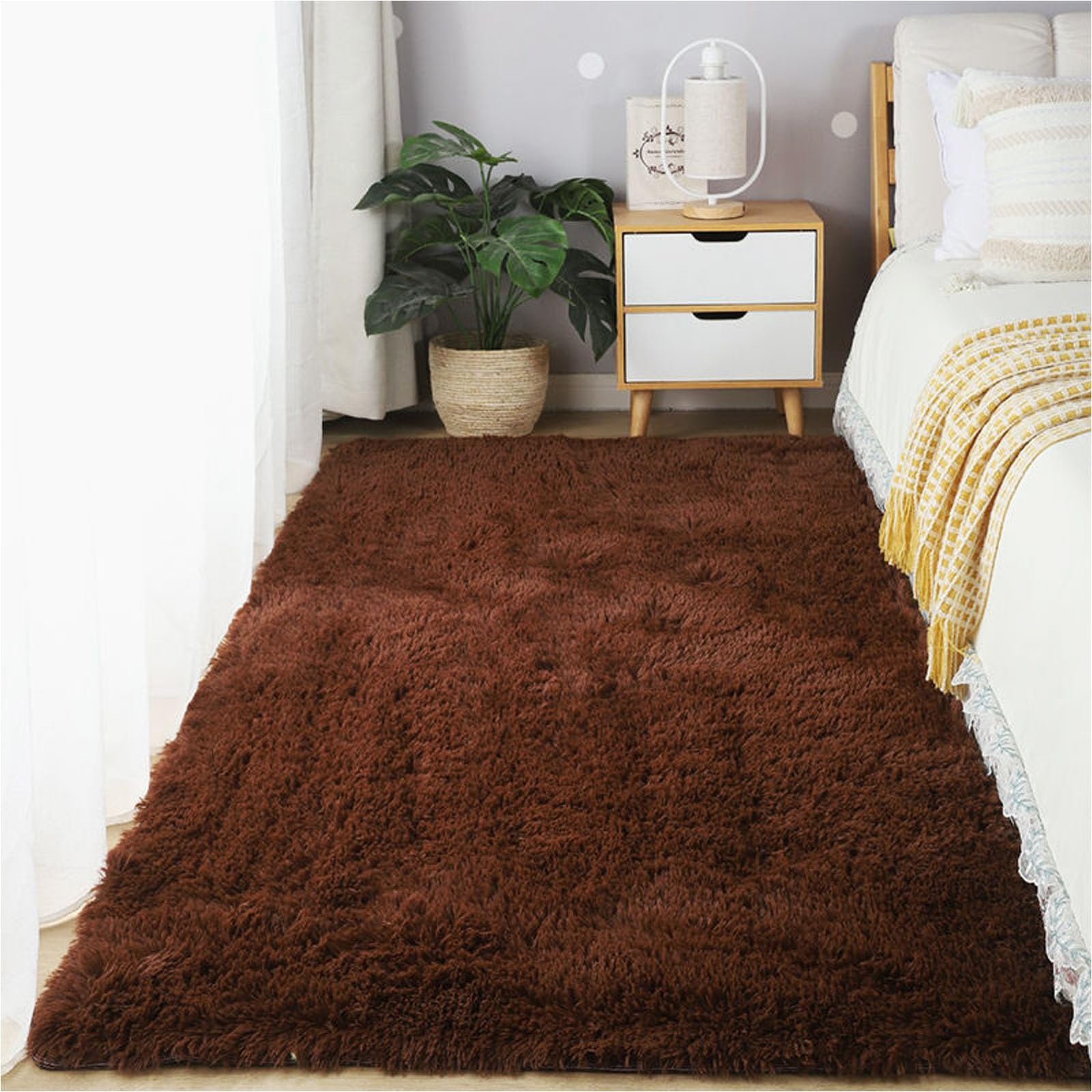Tapis salon 150x300 cm taupe résistant aux UV et intempéries pour grand couloir