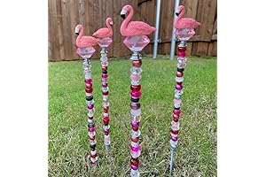 Beaded Flamingo Yard Stake: Eye-Catching Summer Garden Decor