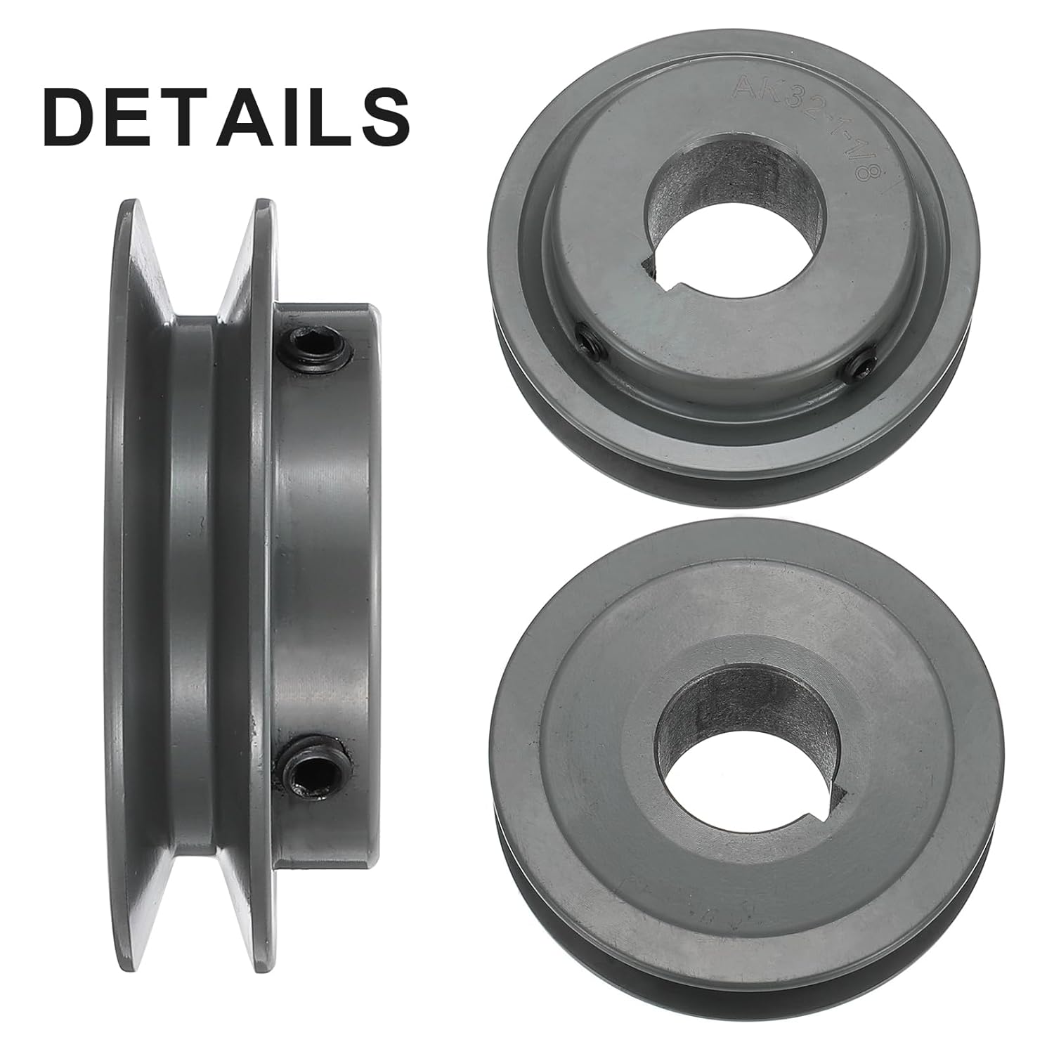 uxcell AK32-1 1/8 V-Belt Sheave 1 1/8"Bore 3.25"OD Single Groove Web Sheave Bored-to-Size Sheave, Cast Iron, Belt Section for 4L or A Belt