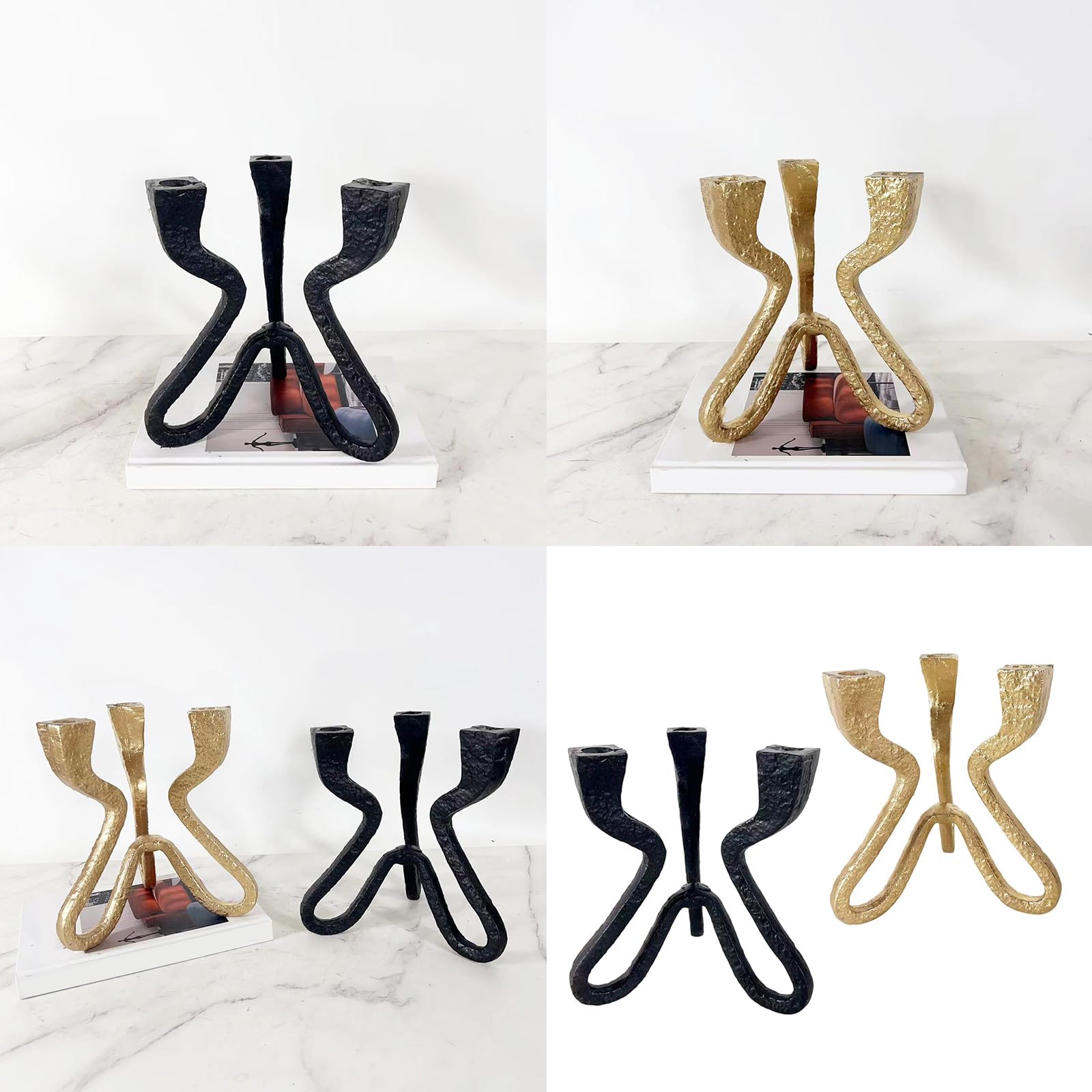 Candelabro de 3 brazos, candelabro cónico, decoración de mesa para eventos formales, bodas, decoración del hogar, candelabros