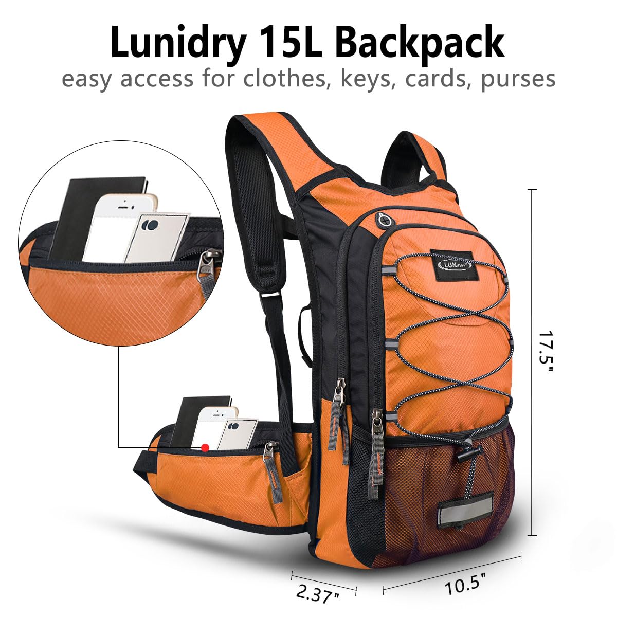 Sac à dos d'hydratation isotherme avec poche à eau de 3 L sans BPA, garde les liquides au frais pendant 5 heures, sac à dos pour la randonnée, la course, le vélo, la chasse, l'escalade