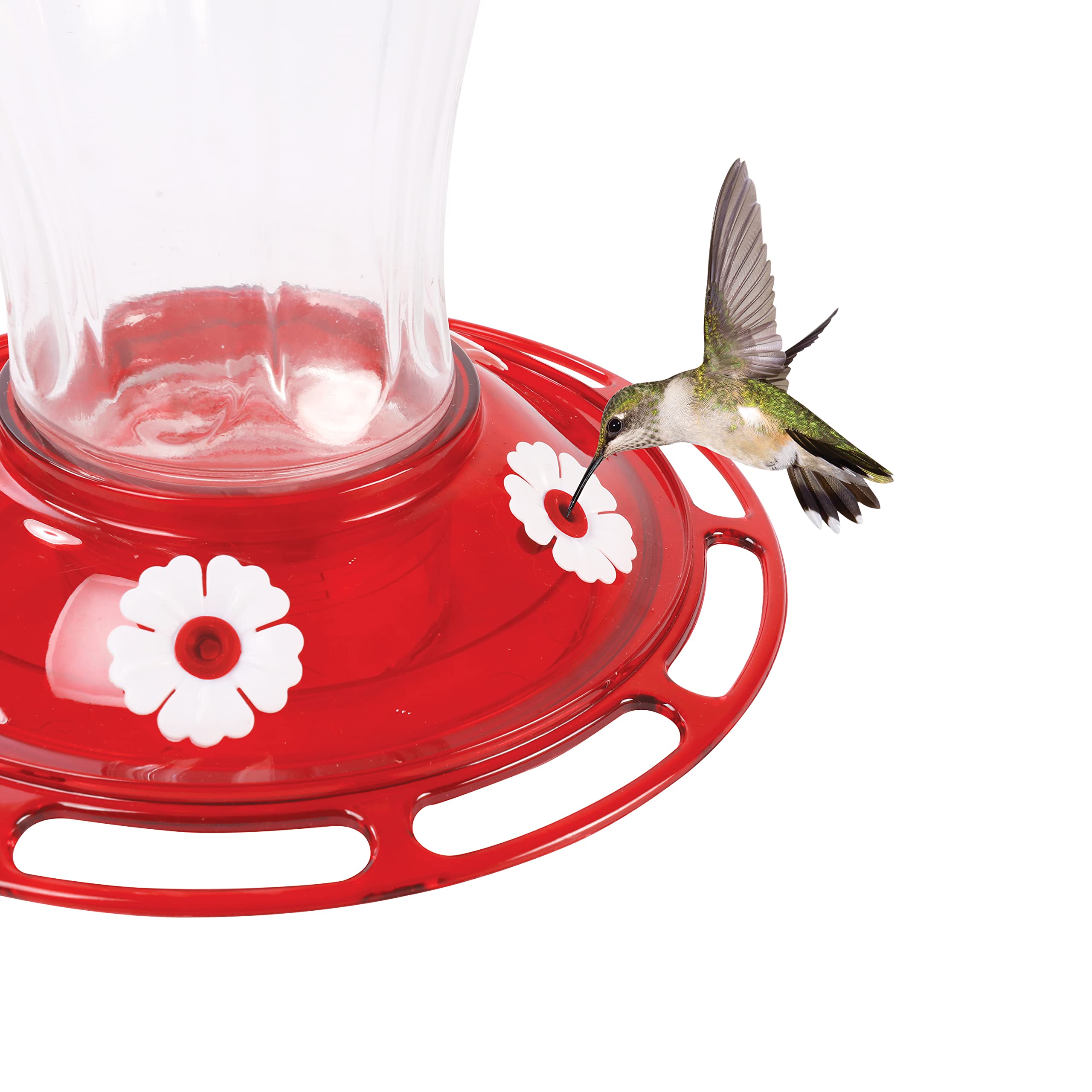 Sun Joe SJ-WBFG-RED Wild Humming Bird Buffet Glass Feeder, W/ 40