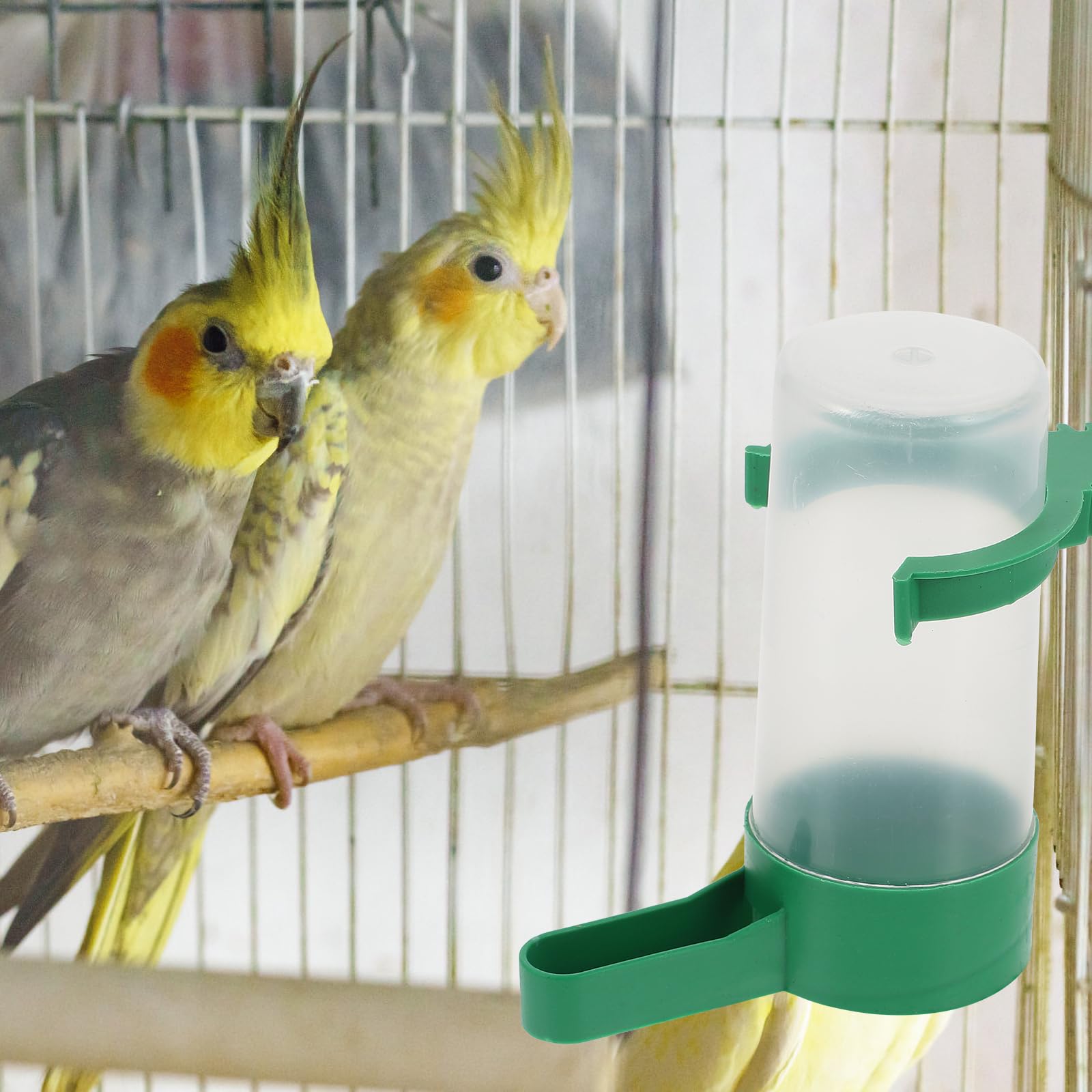 50pcs Automatic Bird Water Dispenser Feeder Pet Water Kettles and Feeders for Bird Cages Pet Parrot, Parakeets, Cockatiel, Budgie Lovebirds and Pigeon, Easy to Use