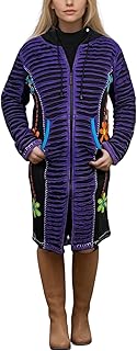 2025 Spring Winter Long Ribbed Knit Stone Washed Distressed Cotton Bohemian Fleece Lined Outwear Jacket Coat