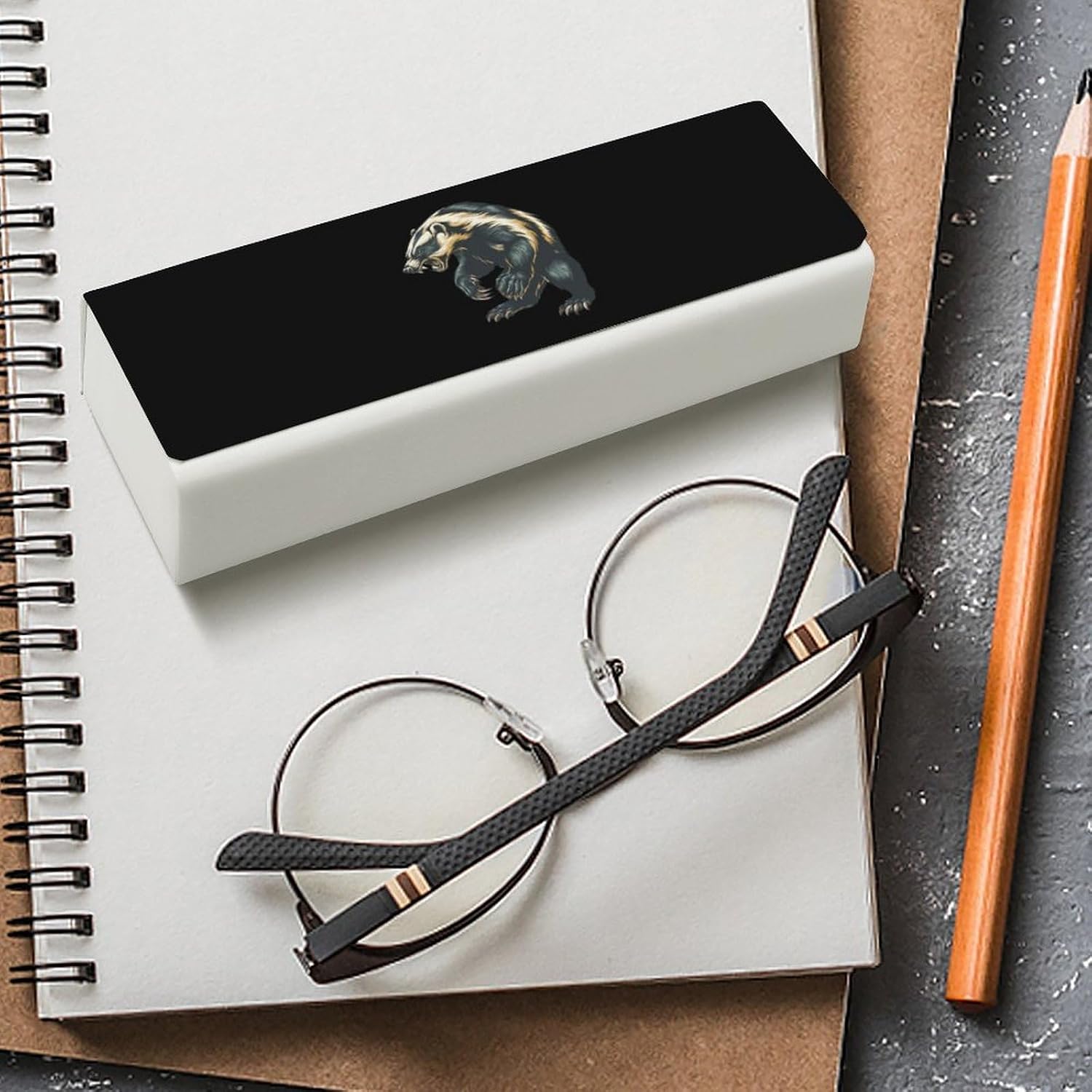 Honey Badger1 Glasses Case Eyeglasses Holder Unisex Sunglasses Pouch Box image 4