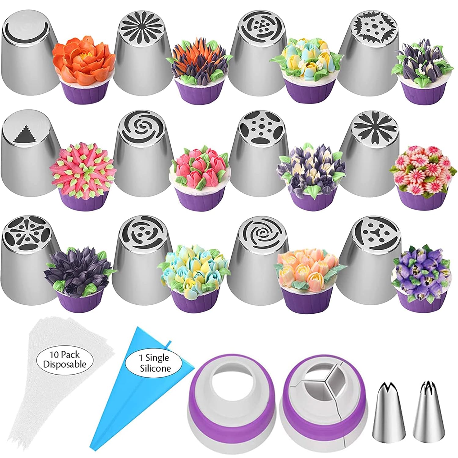 Buy Russian Piping Nozzles Set 27 Pcs Cake Decorating Nozzles Russian