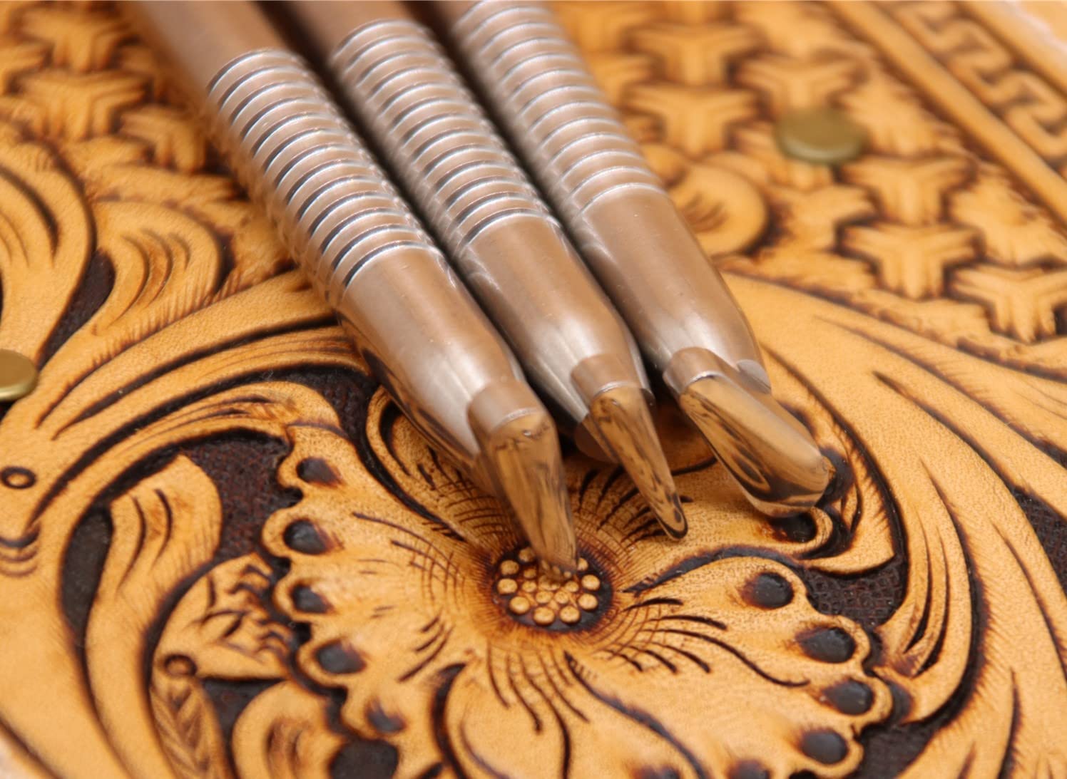 Leather Stamping Tools Beveler Stamps LeatherCrafts Carving Punches Tools 304 Stainless Steel Full Set 3pcs