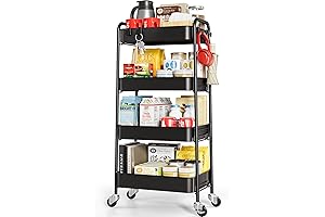 TOOLF 4-Tier Rolling Cart: Storage Essential for Home and Office