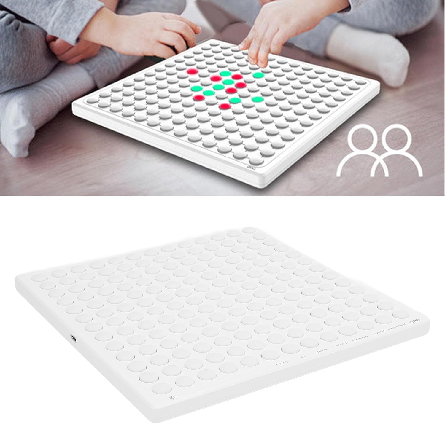 Smart Chessboard Game Educational Reduce Boredom Soft Light 900mAh Battery AI Intelligent Board Game, Go Game, Pixels Drawing Board, for Travel, Parties, Birthdays