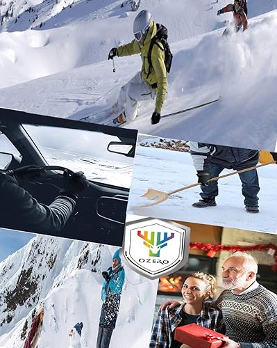 Miniatura 5 de OZERO Guante impermeable de invierno, 30 , a prueba de frío, pantalla táctil, antideslizante, palma de silicona, guante cálido para conducir,