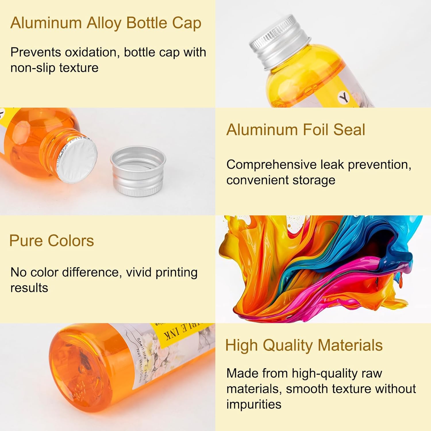 4×100 ML Ink Refill Kit, Compatible for 280/281 270/271 250/251 1200 2200 1500 2500 PG210 CL211 PG245 CL246 Suitable PIXMA iP7220 MG5420 MG5520 MG6420 MX722 MX922 Printers, 4 Colors BK C Y M - Image 4