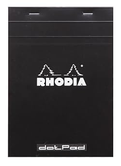 Rhodia Head Stapled Pad, No16 A5, Dot - Black