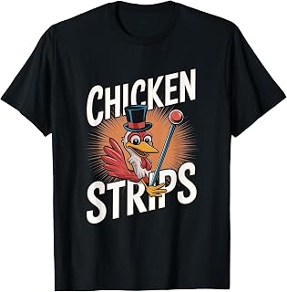 Chicken Strips Top Hat Funny Chicken Pun T-Shirt