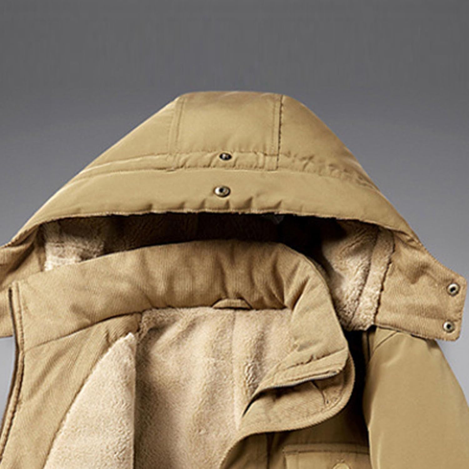 Maiyifu-GJ Men's Winter Thicken Coat with Detachable Hood Winter Warm Cotton Parka Jacket Outerwear Hiking Long Overcoat