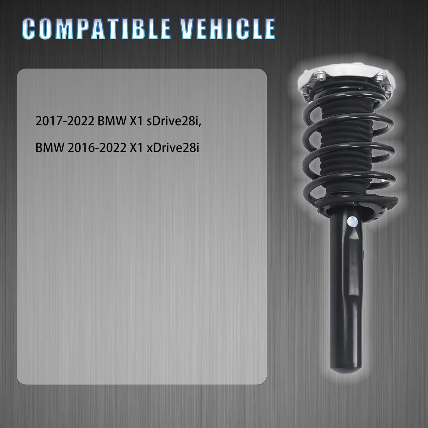 31316861671 2Pcs Front Shock Absorbers Strut Assembly .Compatible with 2016-2022 BMW F48 X1 [sDrive, xDrive28i].Replacement OE for 31306886755, 31316882849