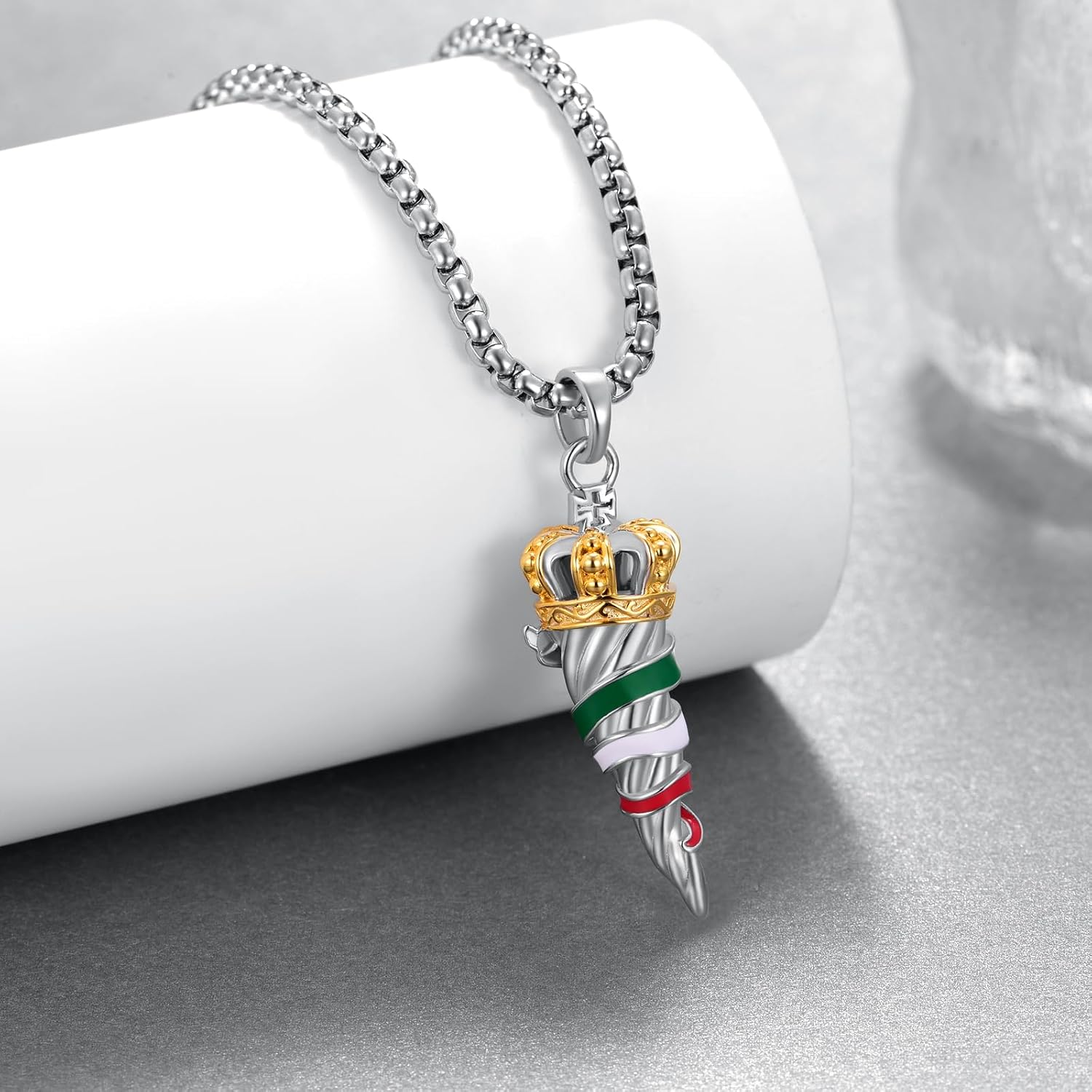 925 Sterling Silver Italian Horn Pendant Necklace, Lucky Italian Jewelry Gift for Men Women - Image 5