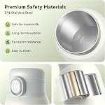 Portable Breast Milk Bottle Warmer,100W Fast Heat Precise Temp Control,13.5oz Large Capacity for Car Travel Outdoor Grey | Nutritional Protection for Breast Milk,Lightweight Diaper Bag Friendly,Safe Constant Temperature Heating