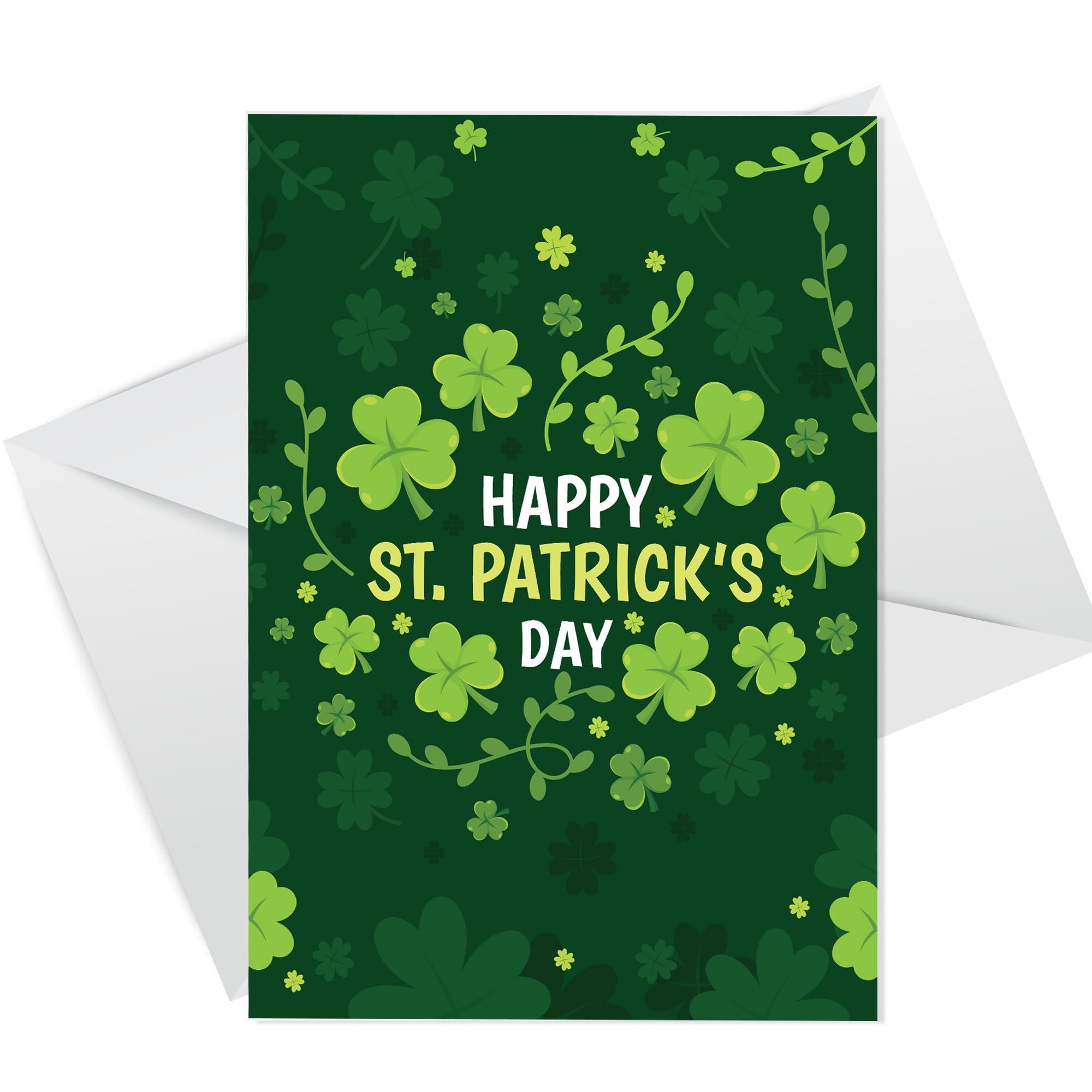 RED OCEAN Happy St Patrick's Day Greetings Card, Lucky Irish Card For Friends and Family, St. Patrick's Day Card For Husband Wife Partner, Greetings Card With White Envelope