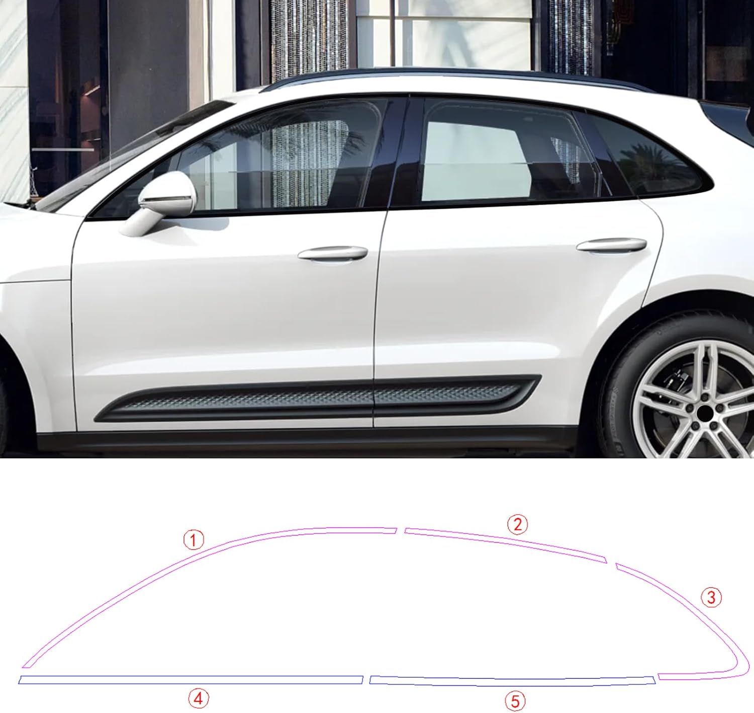 Stainless Steel Window Trim Chrome Delete for Porsche Macan 2014-2025 Black Window Trim Blackout Kit