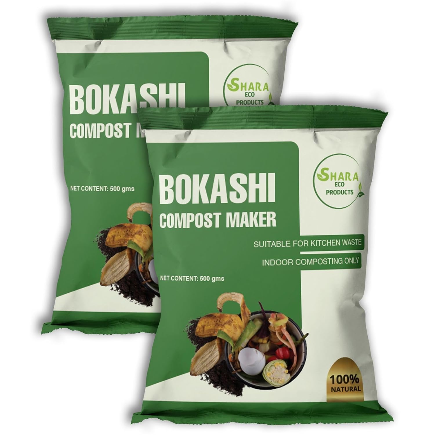 Shara Eco Prodcuts Bokashi Compost Maker Powder 500 Gram Microbial inoculant to Initiate