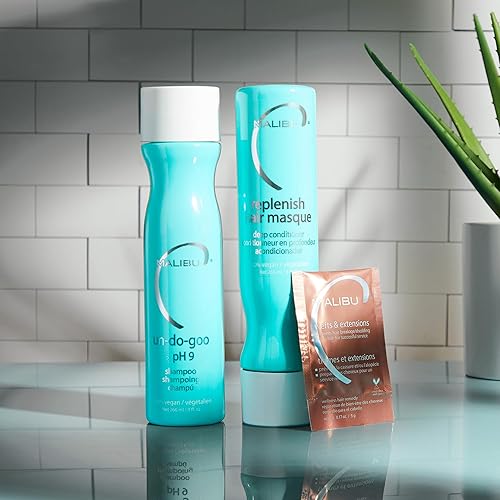 Miniatura 3 de Malibu C Remedio para el cabello de bienestar de tramas y extensiones (1 paquete), elimina la acumulación y evita la rotura del cabello, prepara el