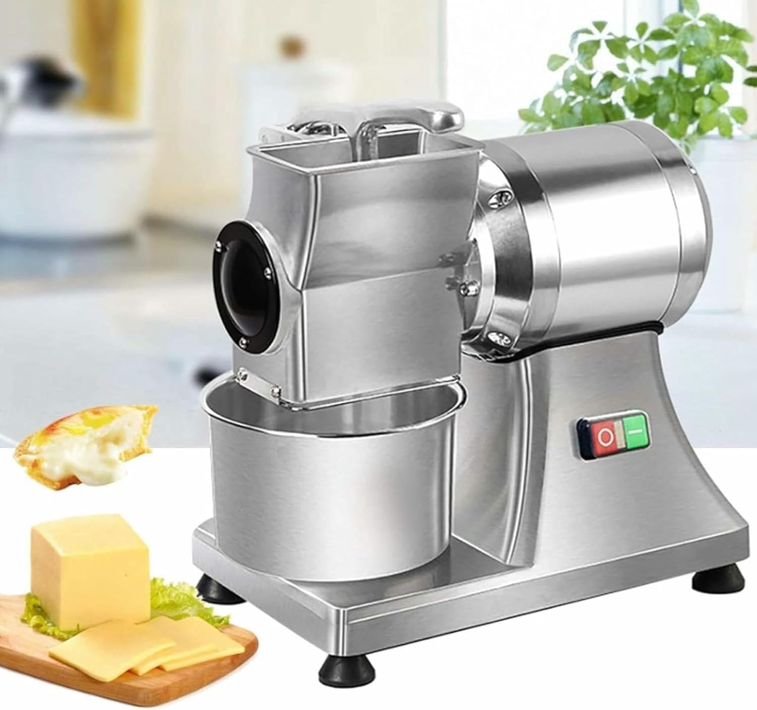 Commercial Cheese Grater, 550 W Rotating Electric Grater With Stainless Steel Tray, Commercial Cheese Crusher For Cheese, Butter, Breadcrumbs