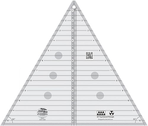 Creative Grids 60 Degree Triangle (Finished Size Up to 12 Inches) Quilting Ruler by Creative Grids