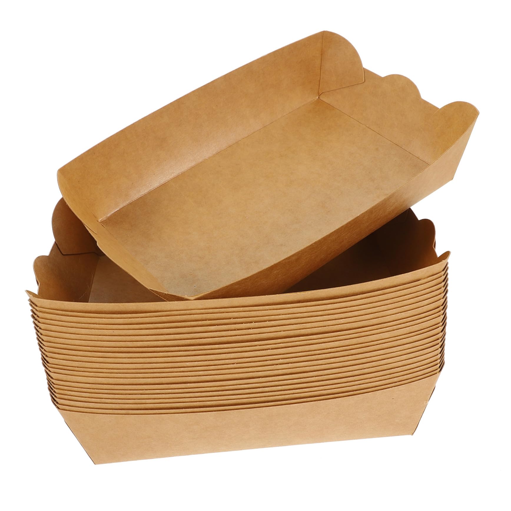 YARNOW Scatola a Barca in Carta per Alimenti 100 Pezzi, Kraft | Pollo Fritto e Patatine, Apertura Ampia, Contatto Diretto Cibo, Adatta a Picnic e Feste