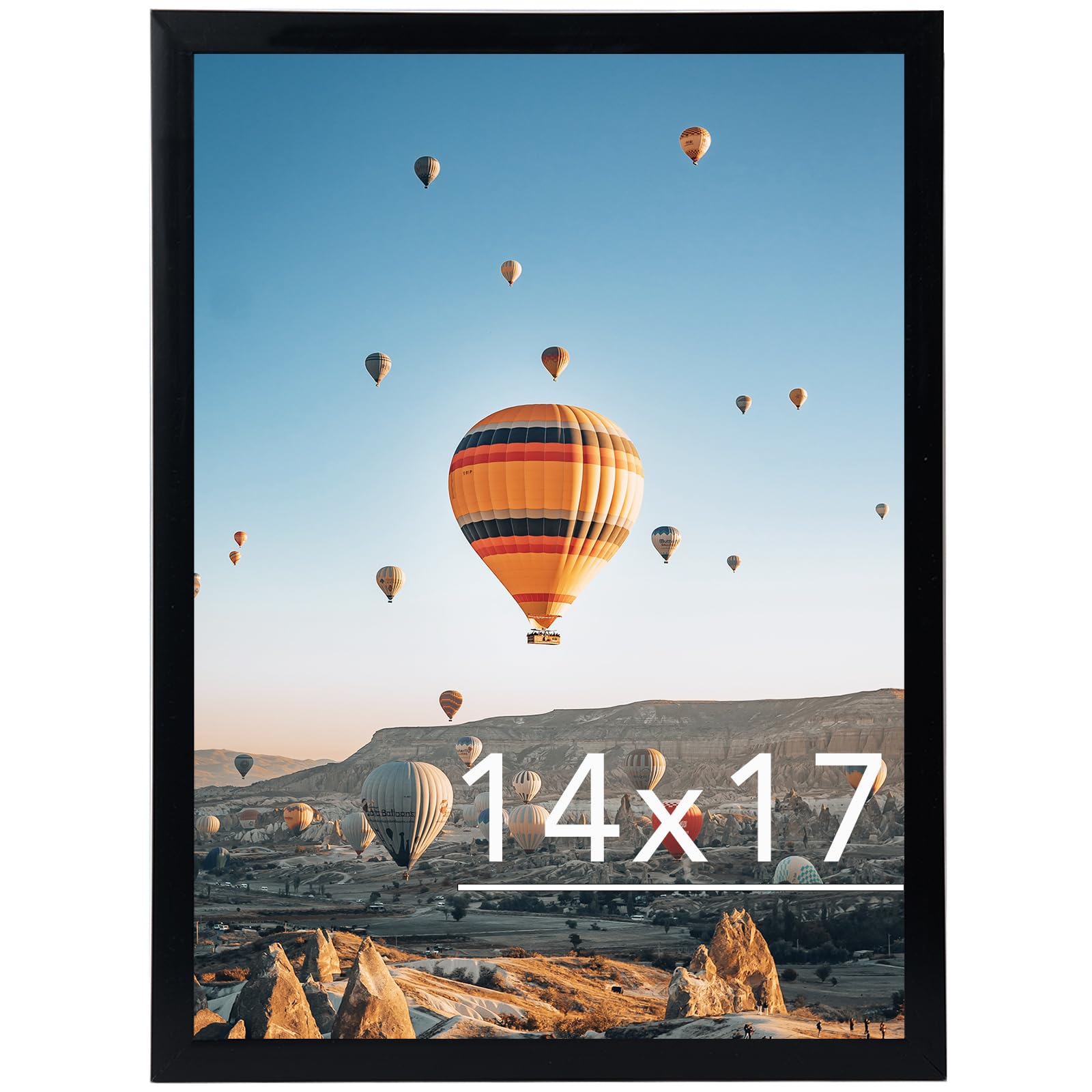 JCJMY 14x17 Picture Frame Black for Poster Photo Picture, Horizontal and Vertical Formats for Wall Hanging, 14 x 17 Wall Gallery Frame for 14 by 17 Photos Posters, Black