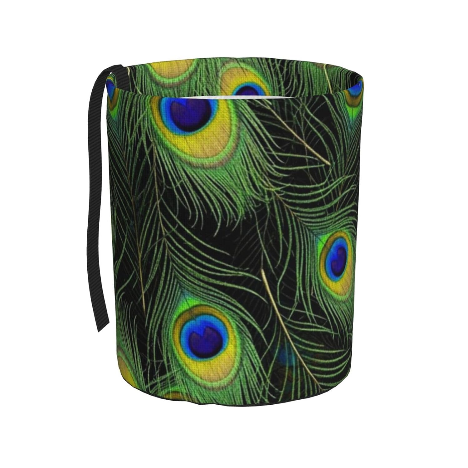 Foldable Car Trash Can Peacock, Hanging Waterproof Garbage Bag for Automotive Storage