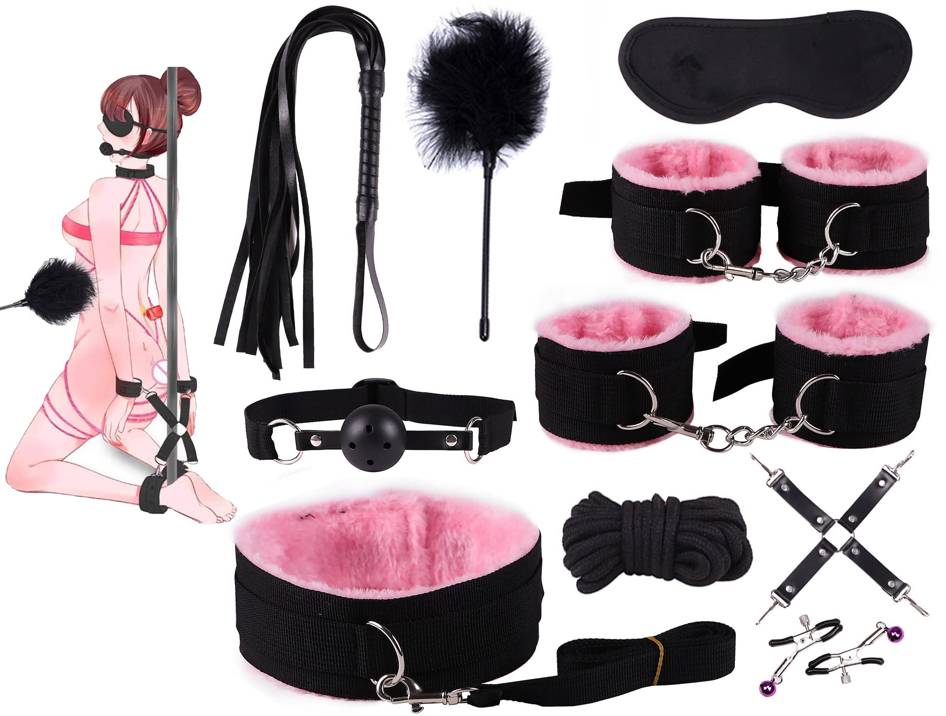 Ensemble rose de rêve déco plumes boucles croisées pas cher