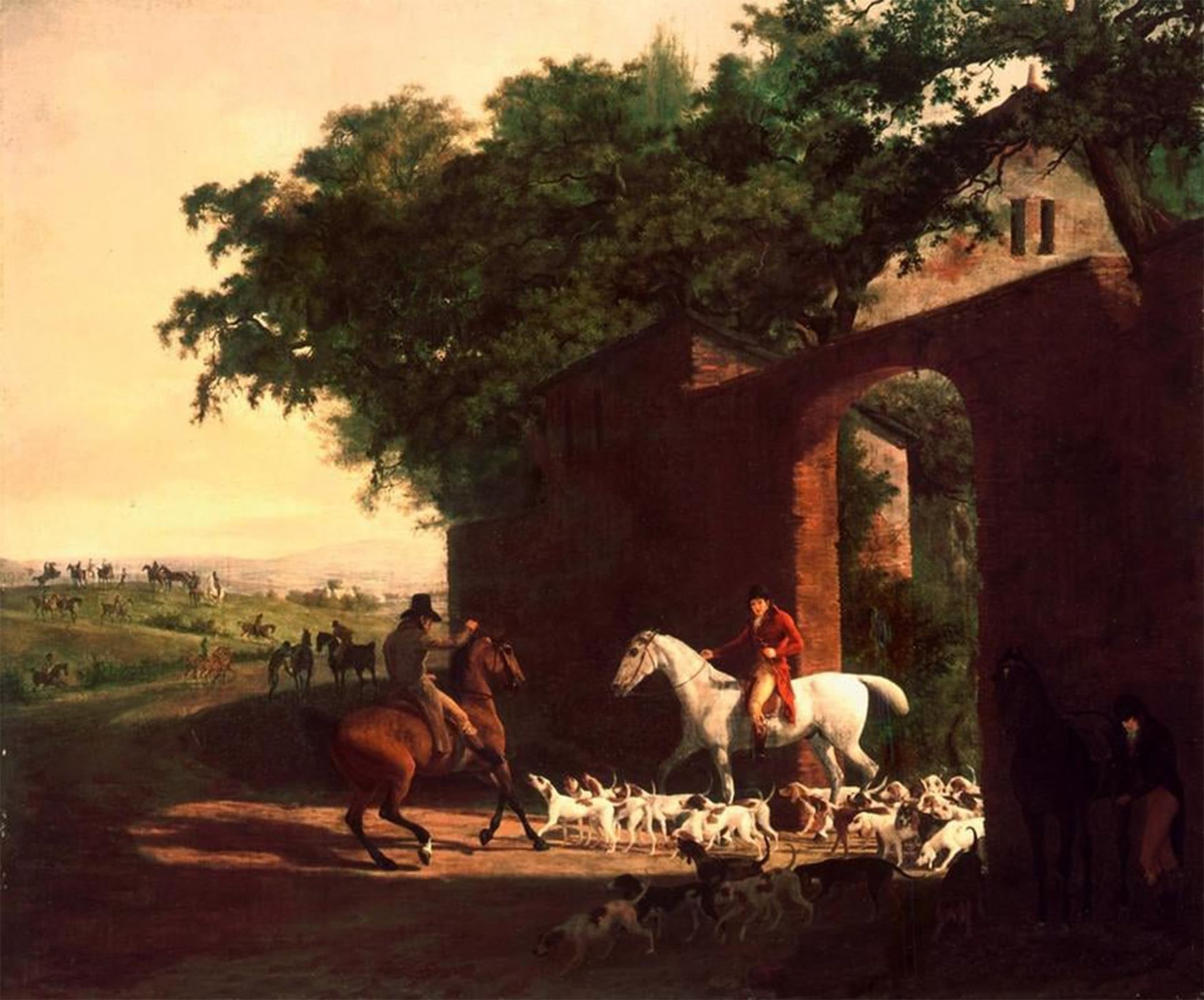 SERENDIPITP Aesthetic Poster Photo Wall Print Retro Picture Aufbruch Zur Jagd in Brocket Hall by Jacques Laurent Agasse Modern Wall Artwork for Home Decor 60x90cm